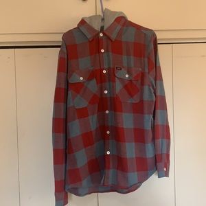 BRIXTON MEN'S BOWERY HOOD LONG SLEEVE FLANNEL